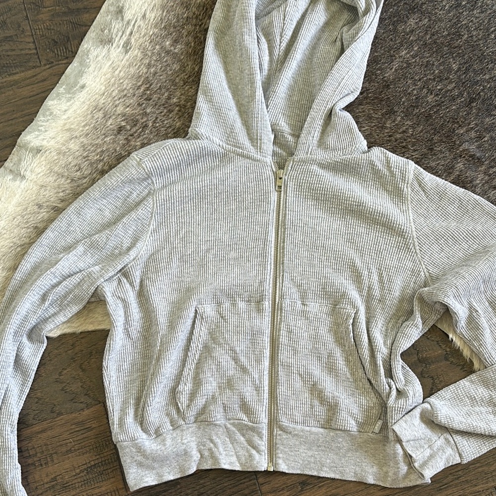 Gray Hooded Zip-Up Jacket
